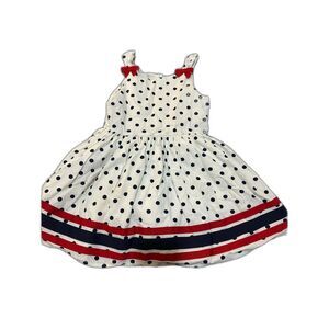 Red, white, and blue polka dot dress